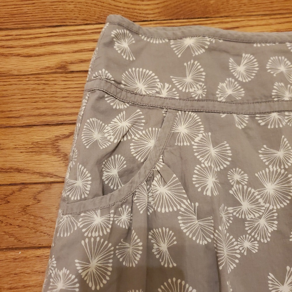 Vintage Y2K Esprit Womens Gray Dandelion Floral A-Line Skirt Pockets Size 8 - Picture 3 of 12